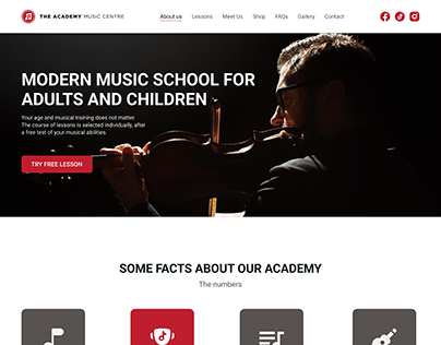 Project thumbnail - Music academy website UX/UI design