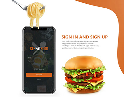 Streatfood | Restaurant Locator app UI Adobe XD