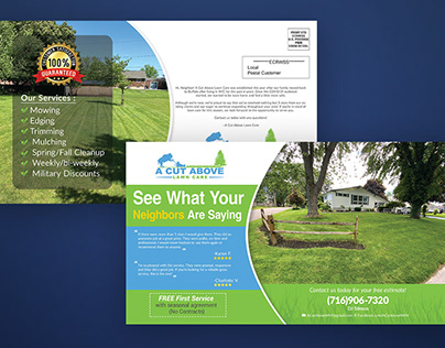 lawn care #EDDM Postcard design