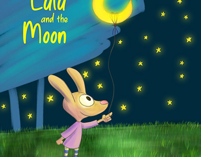 Lulu and the moon Illustration for children's book