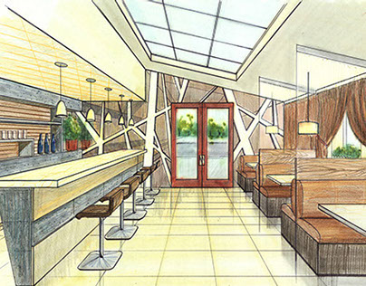 Architectural Drawing of a Restaurant