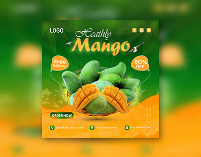 Social Media Mango Design Template