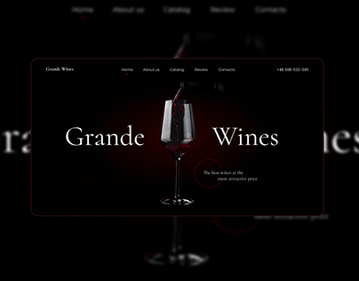 Landing page for wine store