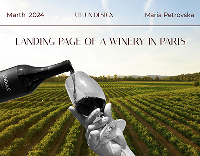 Design concept landing page for winery in Paris