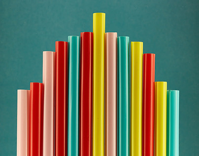 colorfull straws skyscrapers