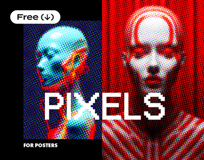 Colorful Pixels Poster Photo Effect