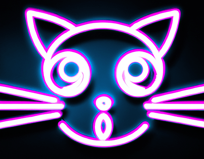 AI Generated Neon Cats