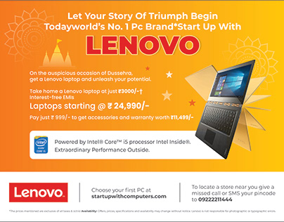 Lenovo Laptop advertisement