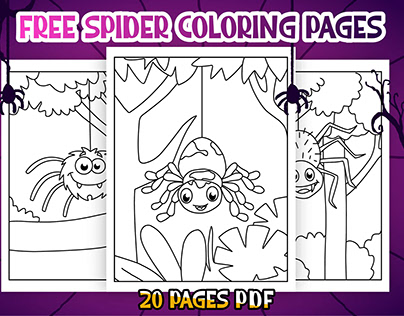 Spider Coloring Pages For Kids- Coloring Book