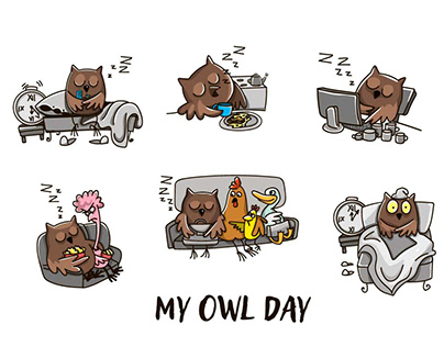 Vector illustration "My day owls"