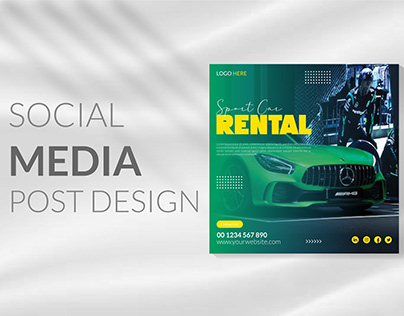 car rental social media banner or instagram post