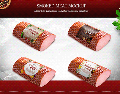Meat product mockups and label design templates