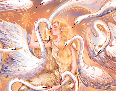 Project thumbnail - The wild swans illustration