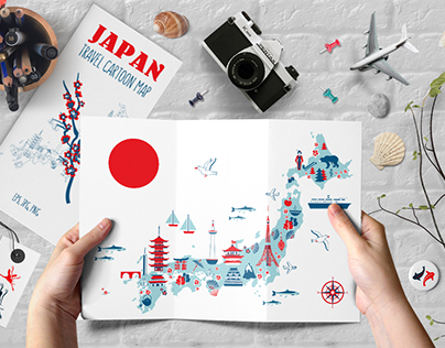JAPAN cartoon map