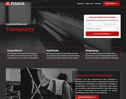 JL Transporte de Pianos | Landing Page