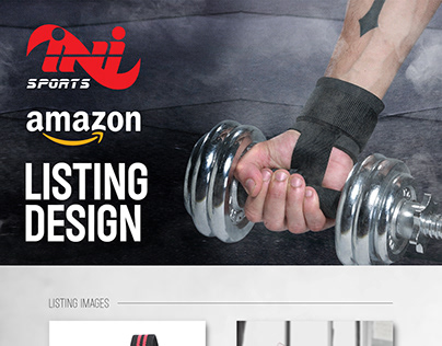 INI Sports Weightlifting Strap Amazon Listing Design