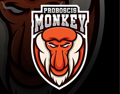 Proboscis monkey mascot esport logo