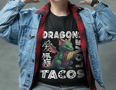 dragons and tacos shirt design