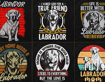 Labrador retriever t-shirt design bundle