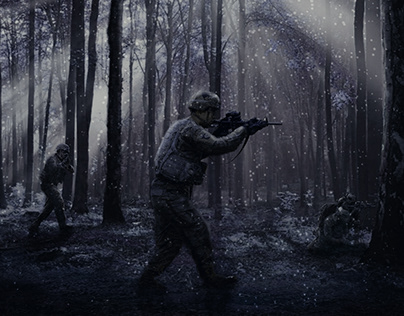 Soldiers in the woods