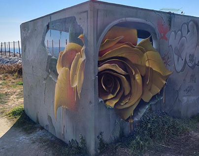 Buble rose mural