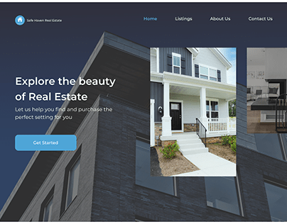 Landing page for a real estate website