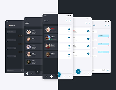 Mobile App UI Design (light and dark theme)