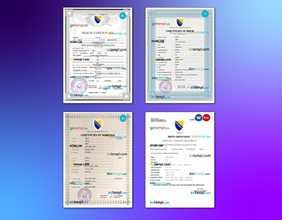 Bosnia and Herzegovina certificate templates
