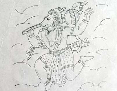 Hanuman crossing Lanka
