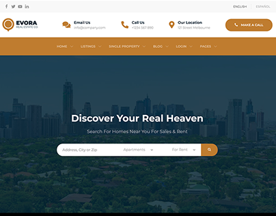 Evora - Real Estate WebSite Template Responsive