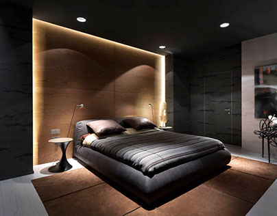 Apartment in Dark Colors by InCube