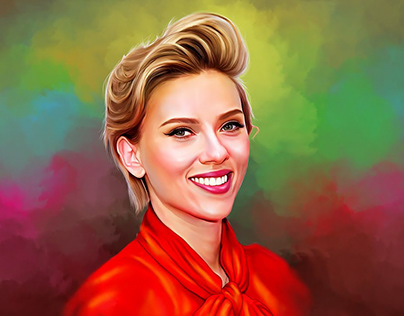 Scarlett Johansson Digital Art Portrait | Render Rose