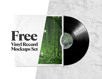 Free Vinyl Record Mockups Set