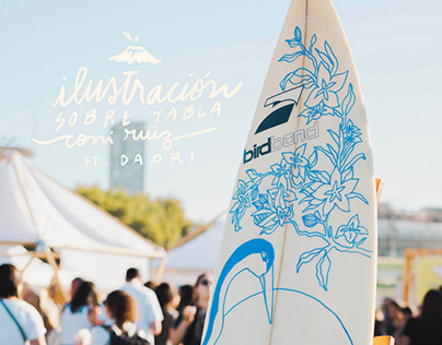 Live illustration on surfboard- DAORI