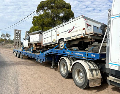 Moved the caravan on a flat truck from Port Augusta SA