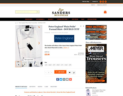 SANDERS MENSWEAR | M2 Website - Product Pages