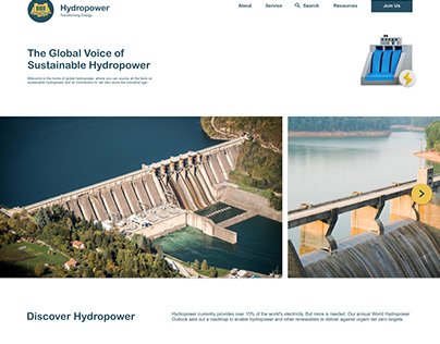 Design a website homepage for a company hydropower.