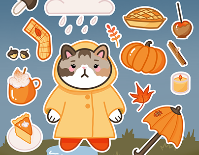 Autumn Stickers Wallpaper YouTube Thumbnail | Tosha Cat