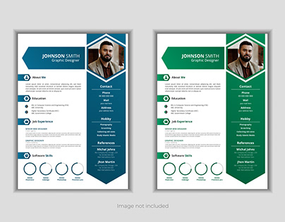 Clean and modern CV or resume template design