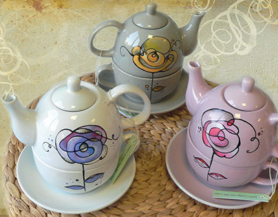 Teapots ceramic hand-painted