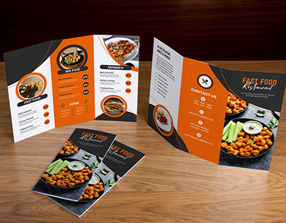 Trifold brochure design for fast food restaurant