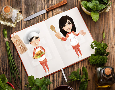 Chef Girl Character Vector Illustration