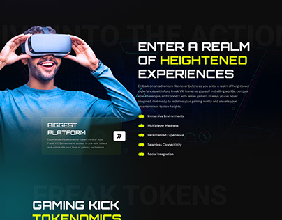 VR gaming website for selling tokens.