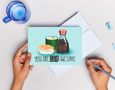 You Are Soy Awesome Sushi Greeting Card