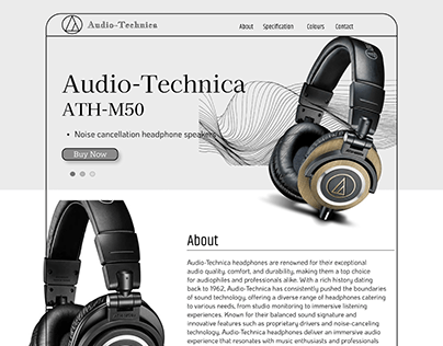 Audio-Technica Headphones Landing Web Page