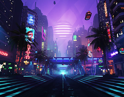 Cyberpunk Futuristic City as Game Concept Art