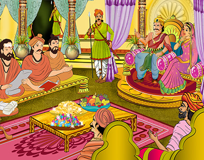 King Siddhartha And Queen Trishala Illustration Jainism