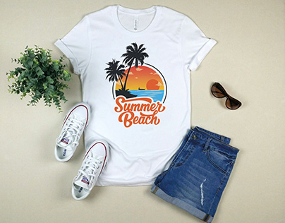 Retro Summer Beach T-shirt Design