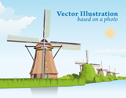 Vector Illustration based on a photo | Kinderdijk