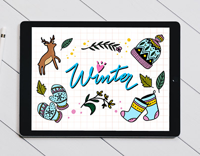DIGITAL STICKERS Set for Winter